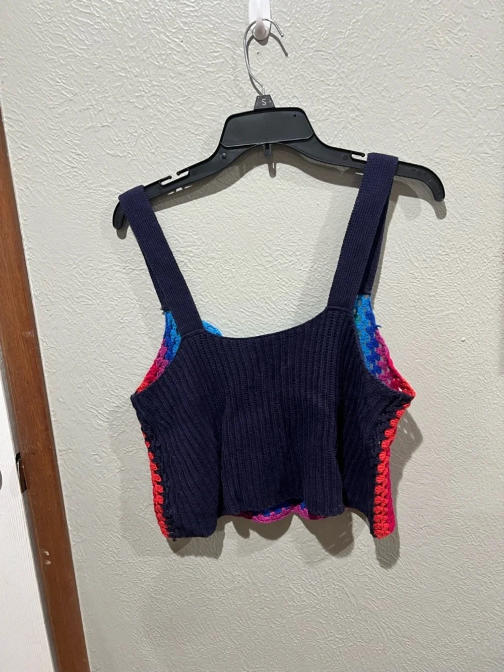 PISTOLA VIVIENNE CROCHET SWEATER TANK IN NAVY RAINBOW - Picture 3 of 5